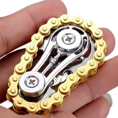 Sprocket Flywheel Flywheel Flying Top Flying Disk Anti-Anxiety Ornaments Metal Bicycle Chain EDC Rotating Flying Disk Adult Toy