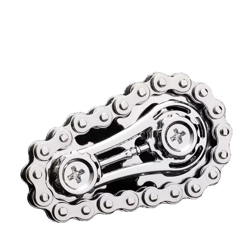Sprocket Flywheel Flywheel Flying Top Flying Disk Anti-Anxiety Ornaments Metal Bicycle Chain EDC Rotating Flying Disk Adult Toy