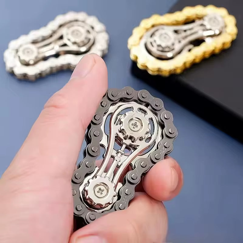 Sprocket Flywheel Flywheel Flying Top Flying Disk Anti-Anxiety Ornaments Metal Bicycle Chain EDC Rotating Flying Disk Adult Toy