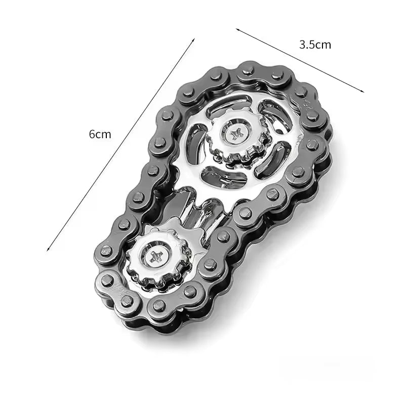 Sprocket Flywheel Flywheel Flying Top Flying Disk Anti-Anxiety Ornaments Metal Bicycle Chain EDC Rotating Flying Disk Adult Toy