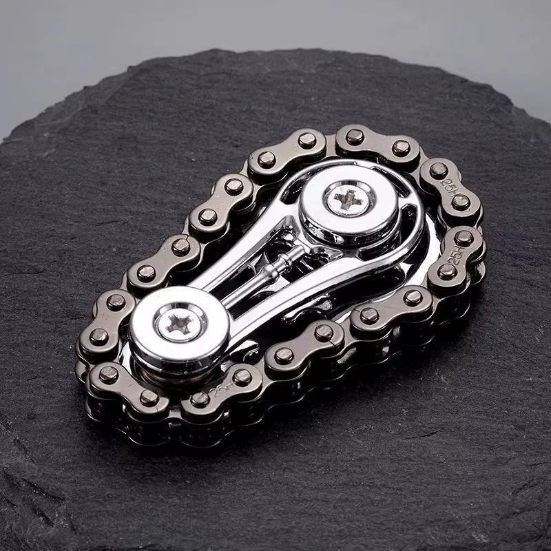 Sprocket Flywheel Flywheel Flying Top Flying Disk Anti-Anxiety Ornaments Metal Bicycle Chain EDC Rotating Flying Disk Adult Toy
