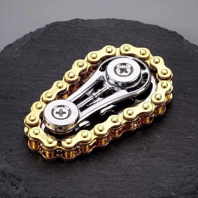 Sprocket Flywheel Flywheel Flying Top Flying Disk Anti-Anxiety Ornaments Metal Bicycle Chain EDC Rotating Flying Disk Adult Toy