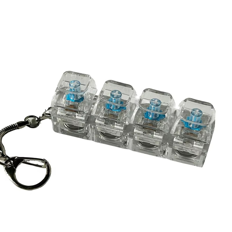 4/9 Keys Mechanical Keyboard Axis Tester LED Keyboard Key Toy Stress Relief DIY Button Keycap Fidget Keychain Toys Gift